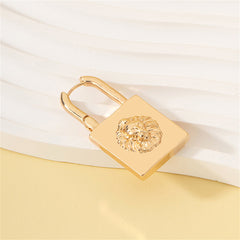 18K Gold-Plated Lion Lock Drop Earrings