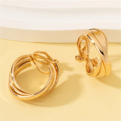 18K Gold-Plated Crisscross Hoop Earrings