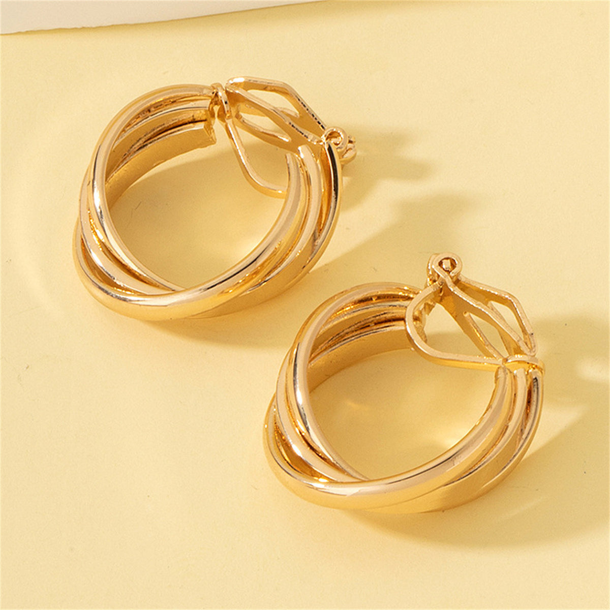 18K Gold-Plated Crisscross Hoop Earrings