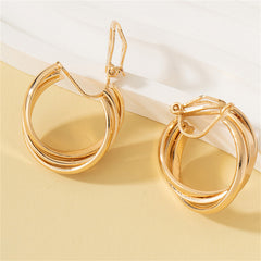 18K Gold-Plated Crisscross Hoop Earrings