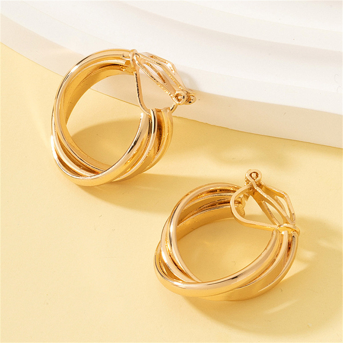 18K Gold-Plated Crisscross Hoop Earrings