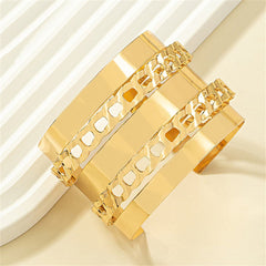 18K Gold-Plated Figaro Layered Wrap Cuff