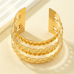 18K Gold-Plated Figaro Layered Wrap Cuff