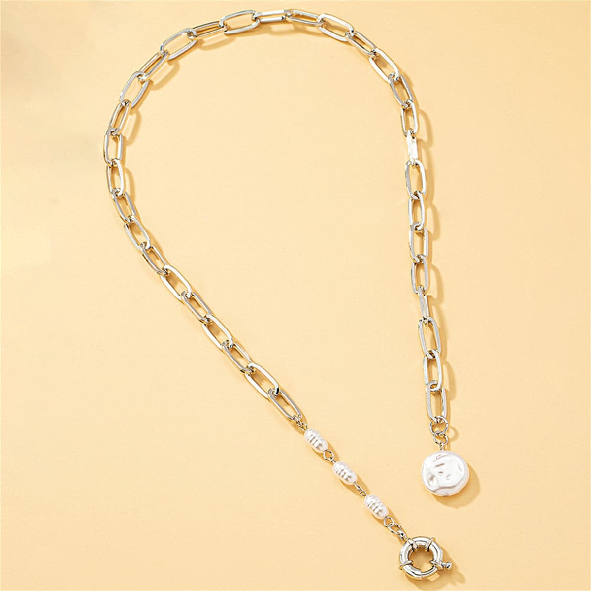 Pearl & Silver-Plated Pendant Necklace