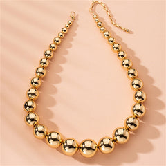 18K Gold-Plated Bead Statement Necklace