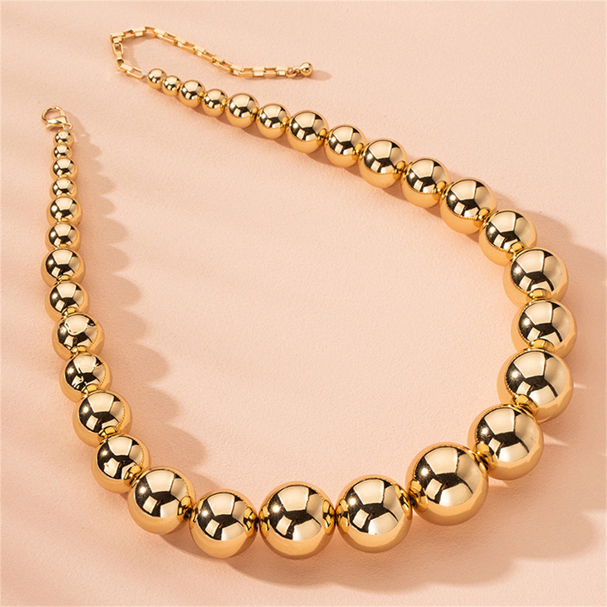 18K Gold-Plated Bead Statement Necklace