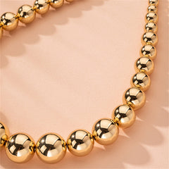 18K Gold-Plated Bead Statement Necklace