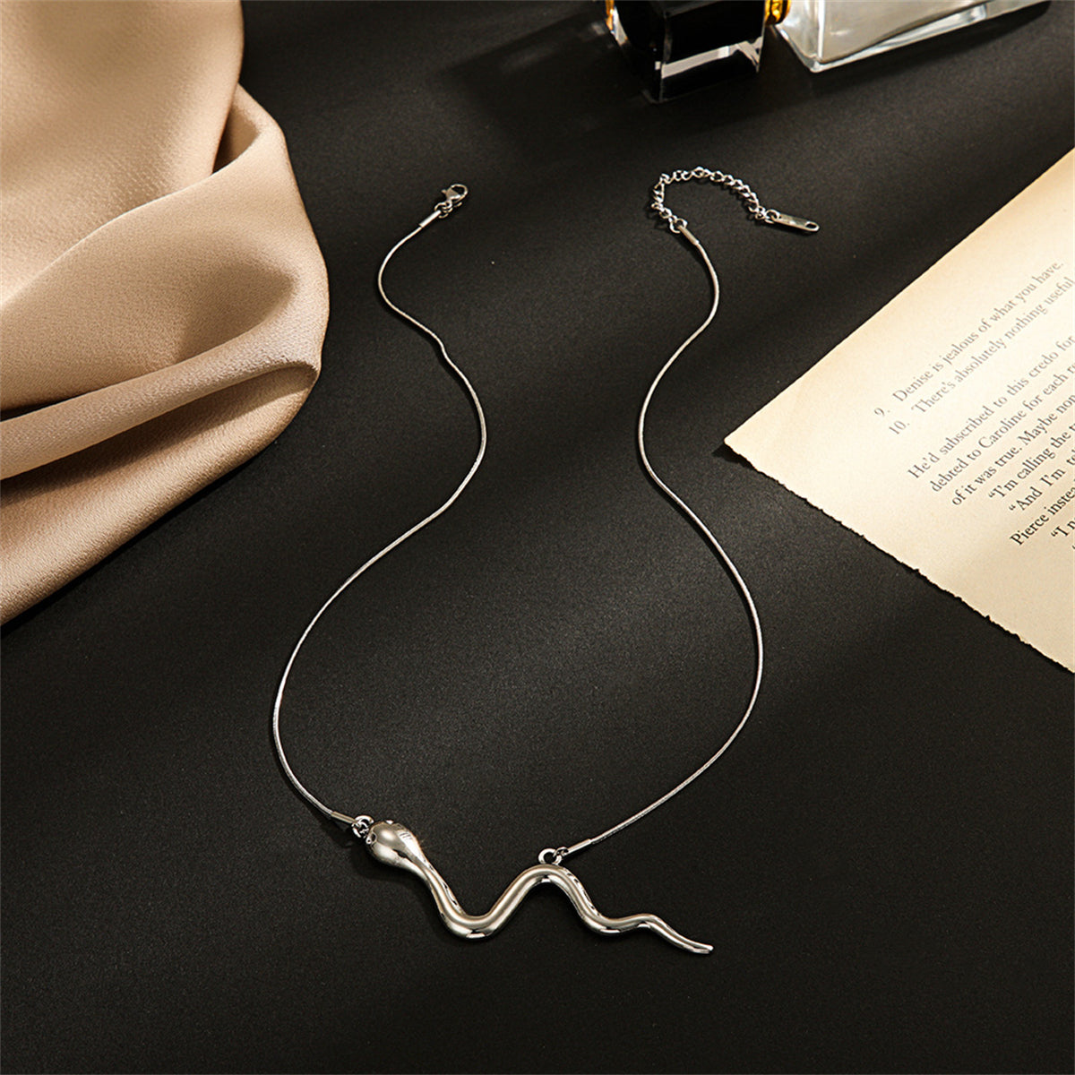 Stainless Steel Snake Bar Necklace