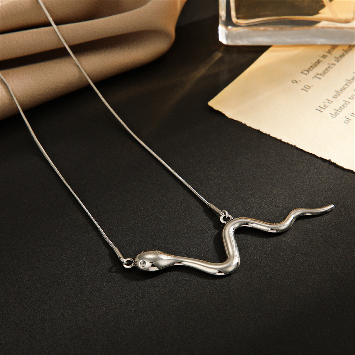 Stainless Steel Snake Bar Necklace