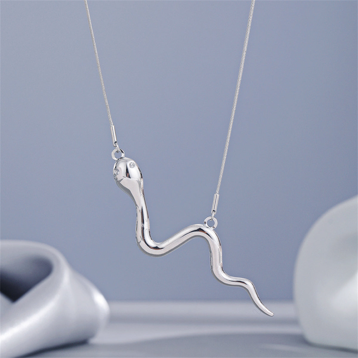 Stainless Steel Snake Bar Necklace