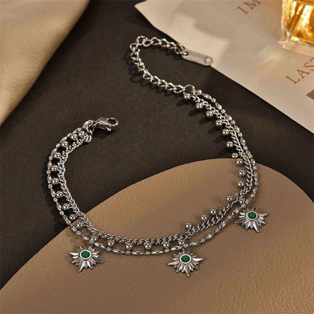 Resin & Silver-Plated Star Layered Charm Bracelet