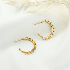 18K Gold-Plated Botanical Huggie Earrings