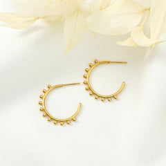 18K Gold-Plated Botanical Huggie Earrings