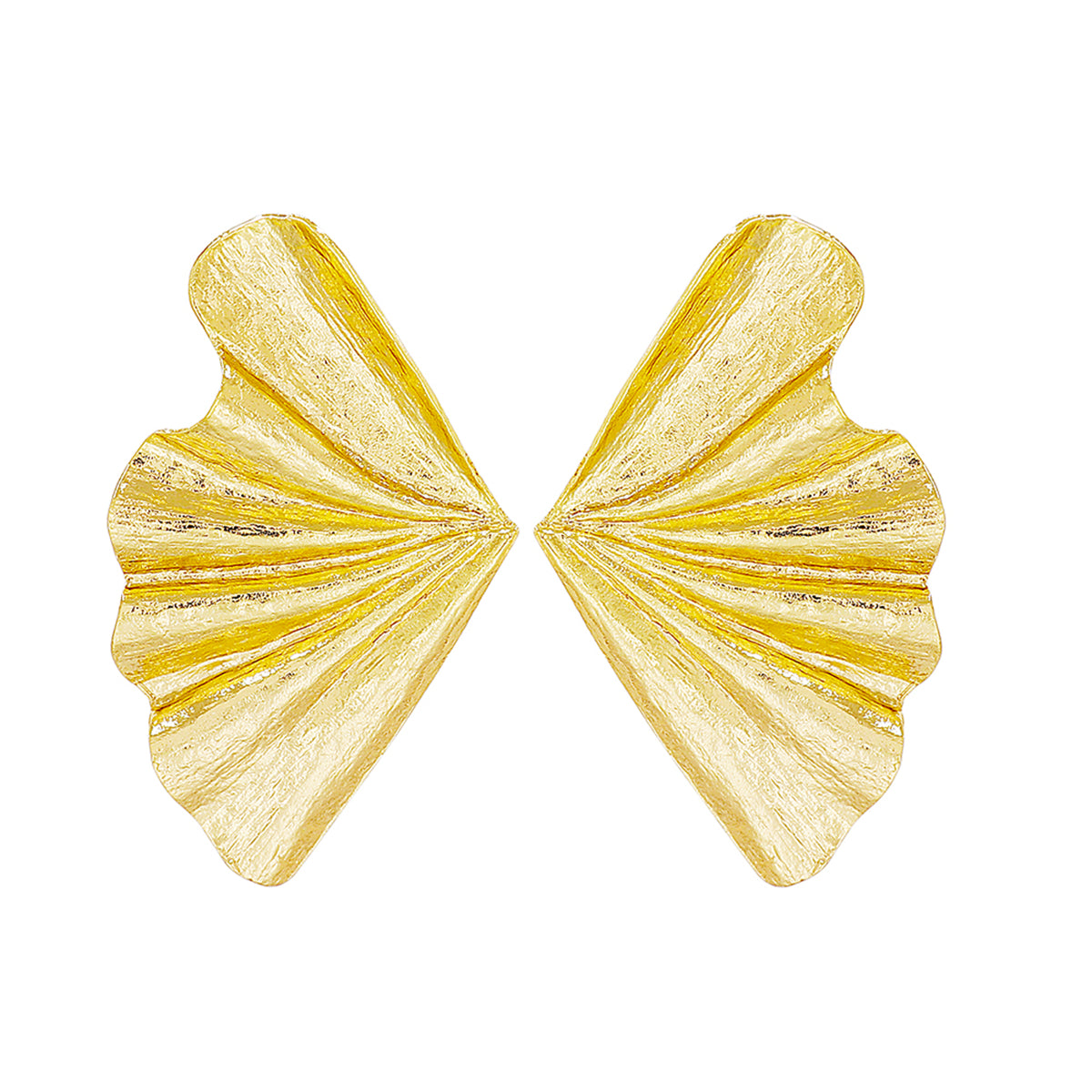 18K Gold-Plated Fan Stud Earring