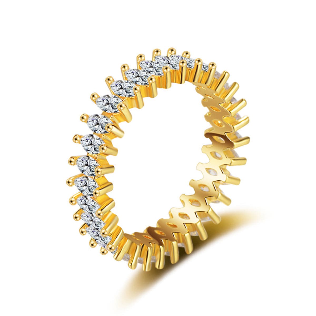 Crystal & 18K Gold-Plated Marquise-Cut Ring