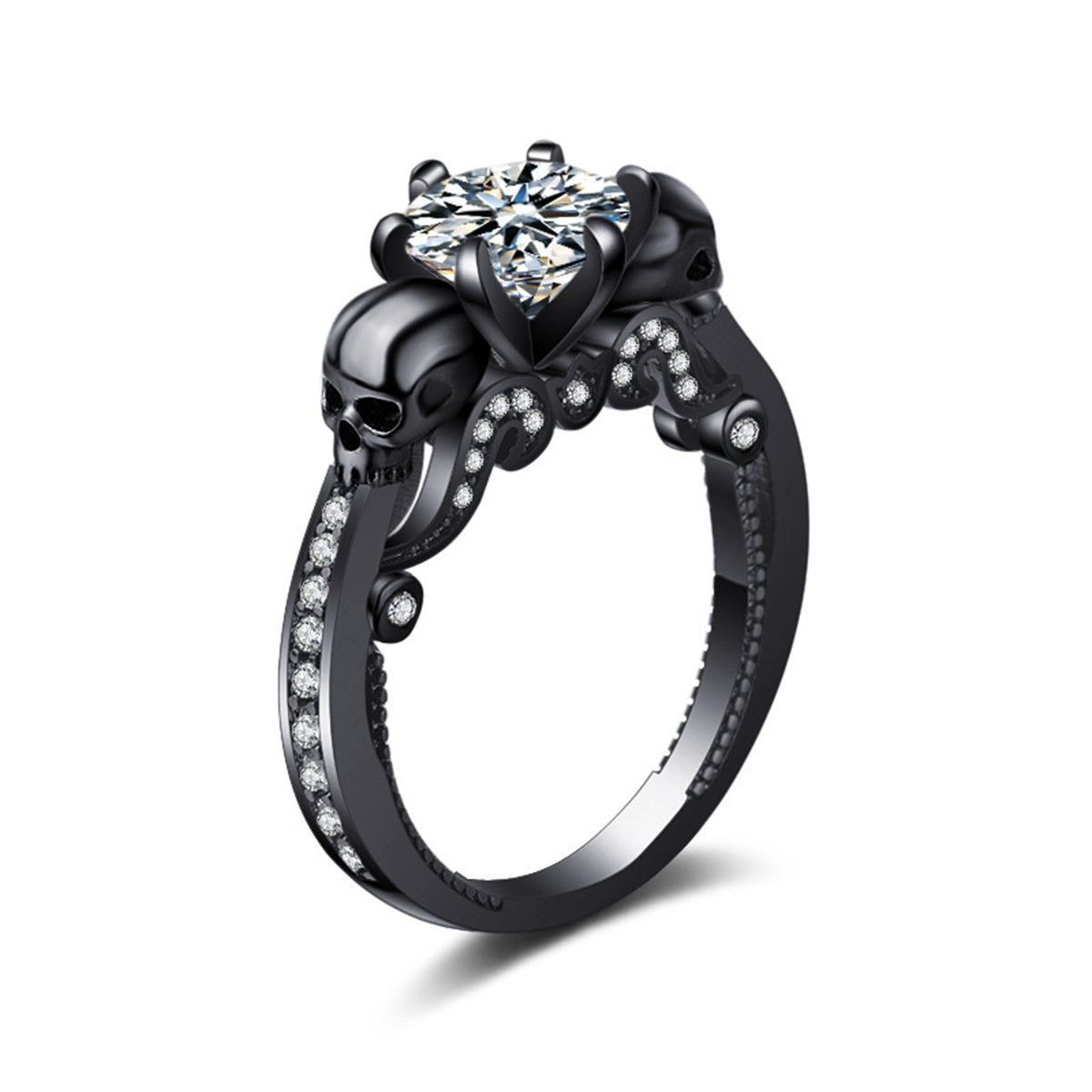 Crystal & Cubic Zirconia Skull Ring