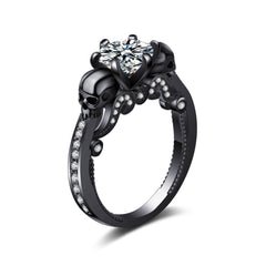 Crystal & Cubic Zirconia Skull Ring