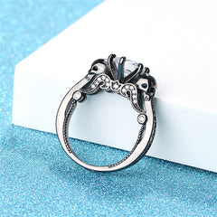 Crystal & Cubic Zirconia Skull Ring