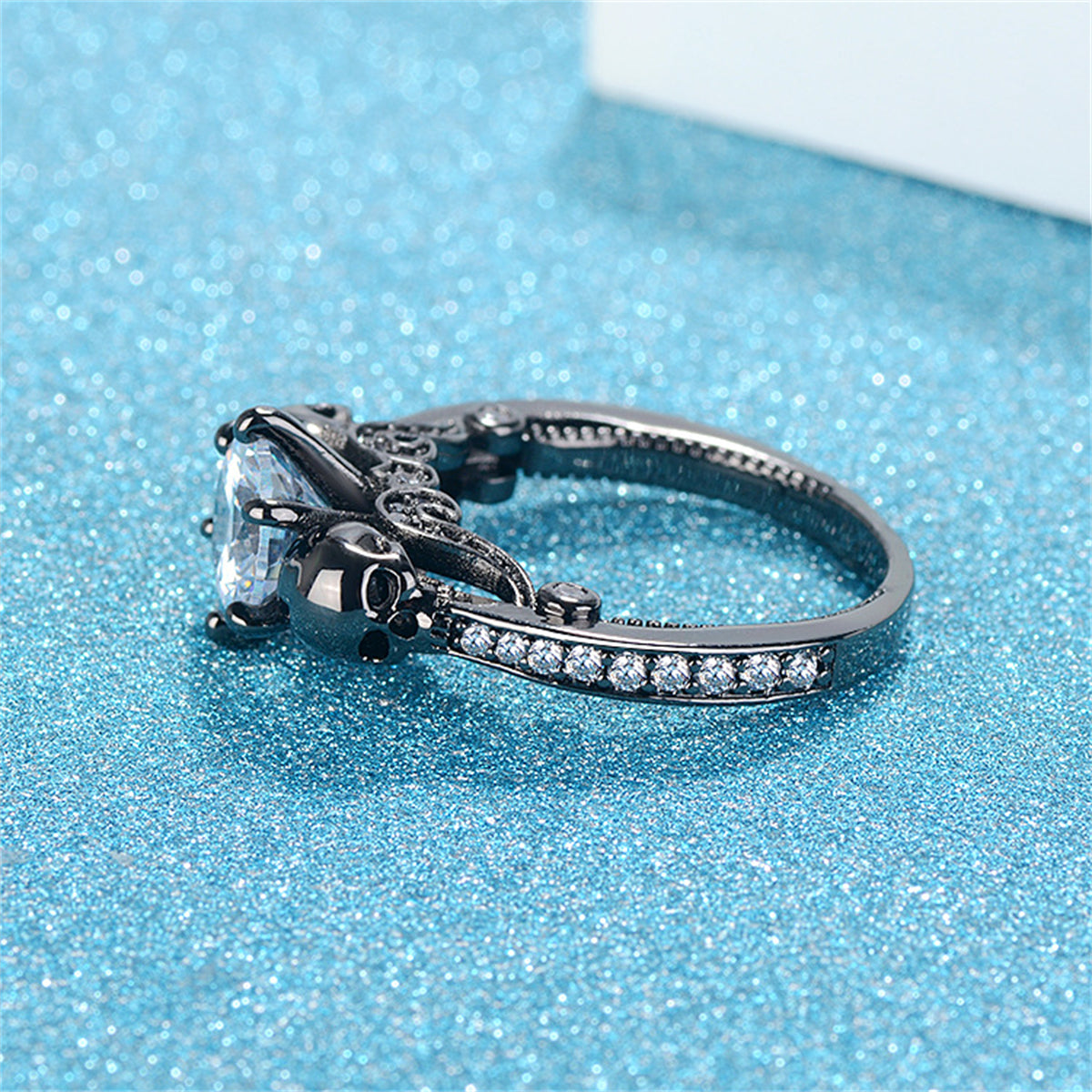 Crystal & Cubic Zirconia Skull Ring