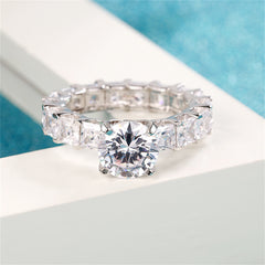 Crystal Round & Princess-Cut Cocktail Ring