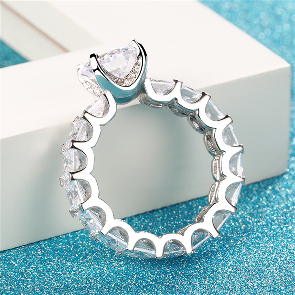 Crystal Round & Princess-Cut Cocktail Ring