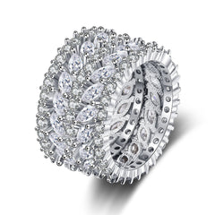 Cubic Zirconia & Crystal Marquise-Cut Layered Band Ring