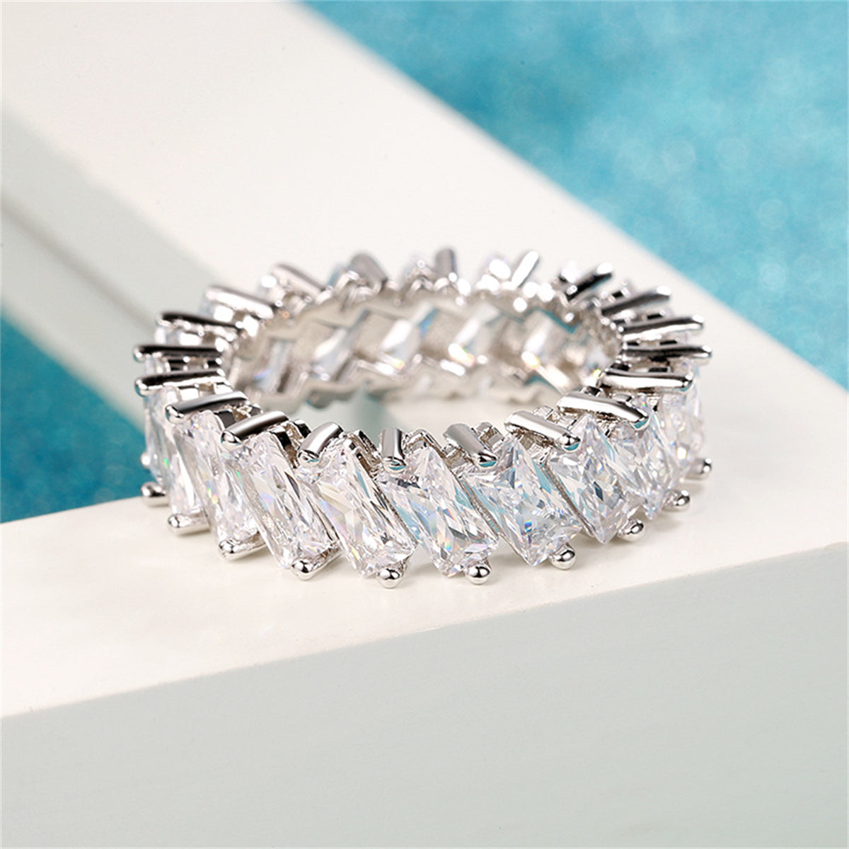 Crystal & Cubic Zirconia Baguette-Cut Band Ring