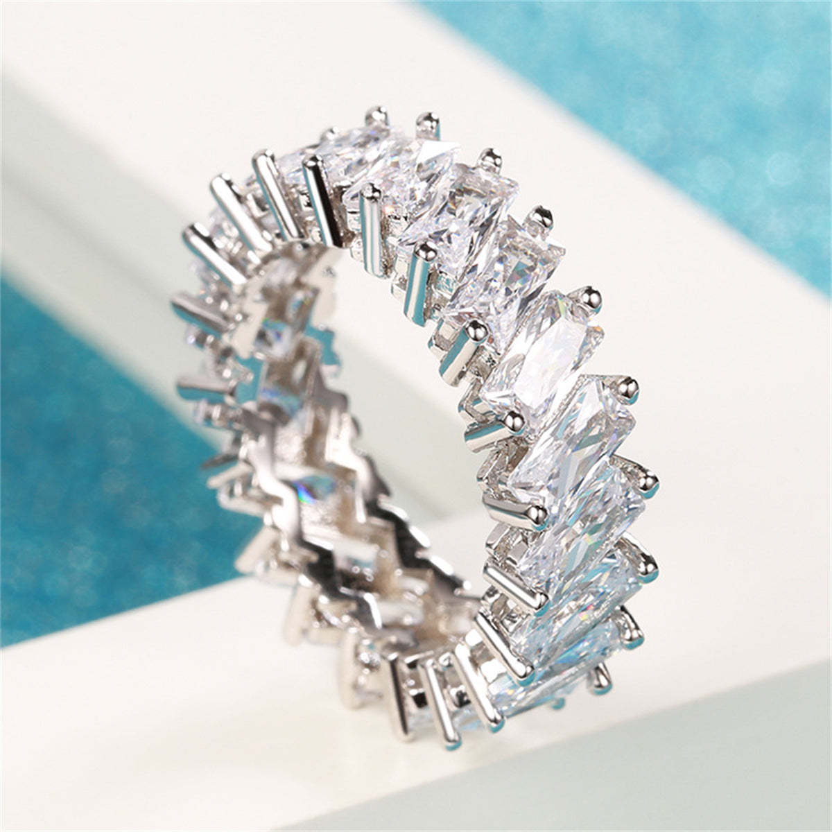 Crystal & Cubic Zirconia Baguette-Cut Band Ring