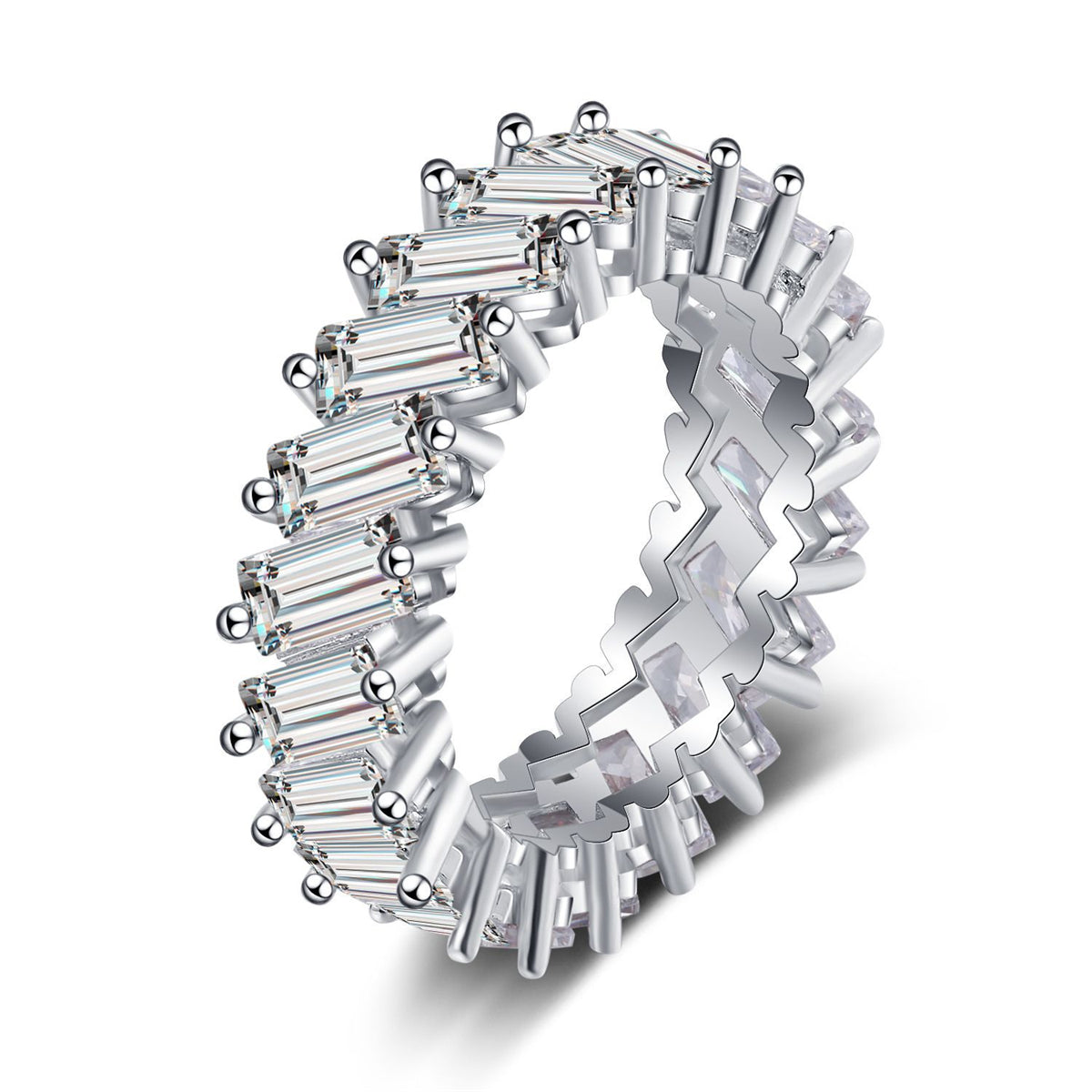 Crystal & Cubic Zirconia Baguette-Cut Band Ring