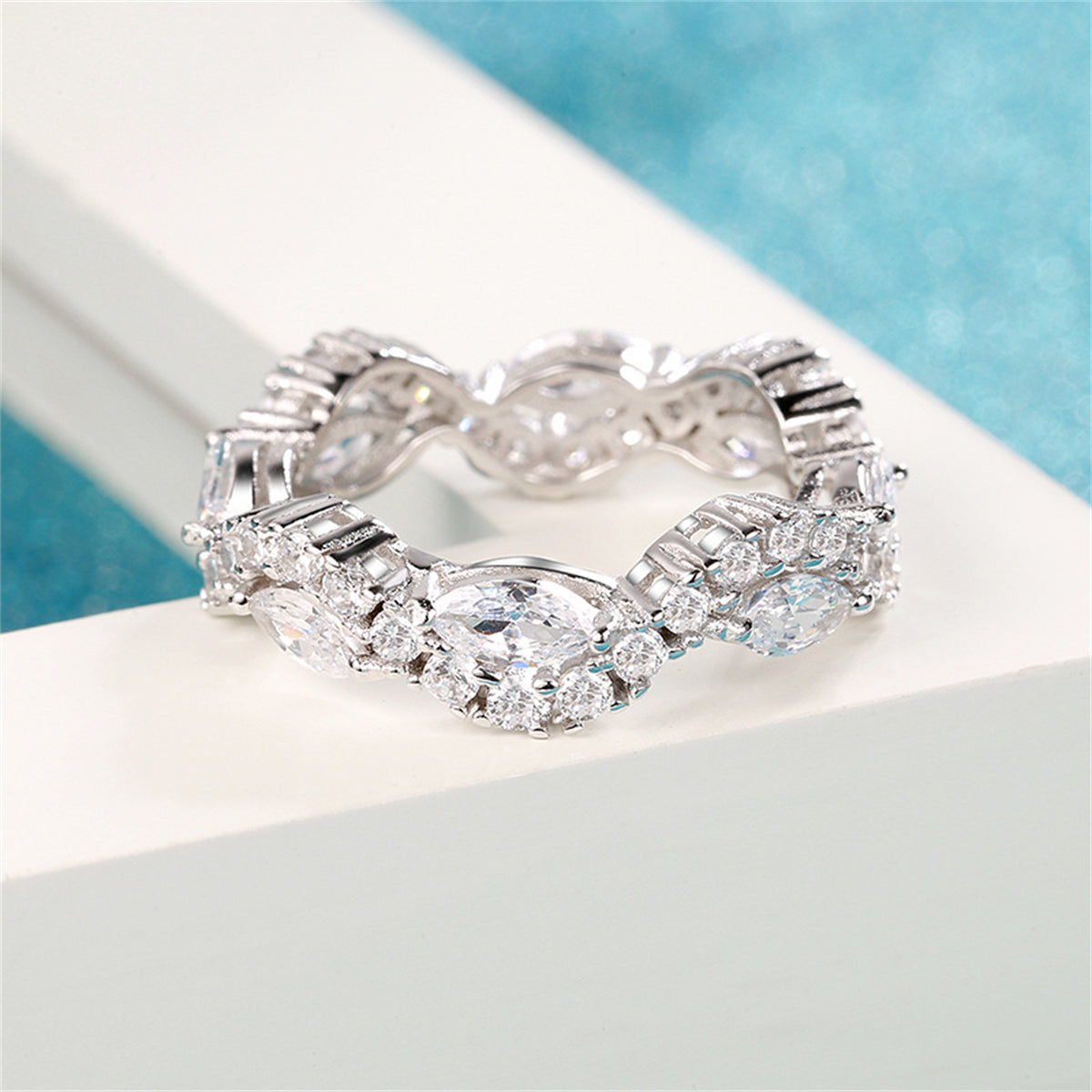 Marquise Crystal & Cubic Zirconia Twine Ring