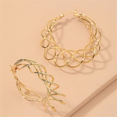 18K Gold-Plated Abstract Nest Hoop Earrings