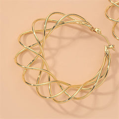 18K Gold-Plated Abstract Nest Hoop Earrings