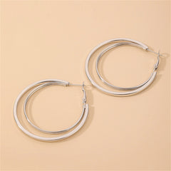 Silver-Plated Layered Hoop Earrings