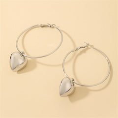 Silver-Plated Heart Huggie Earrings