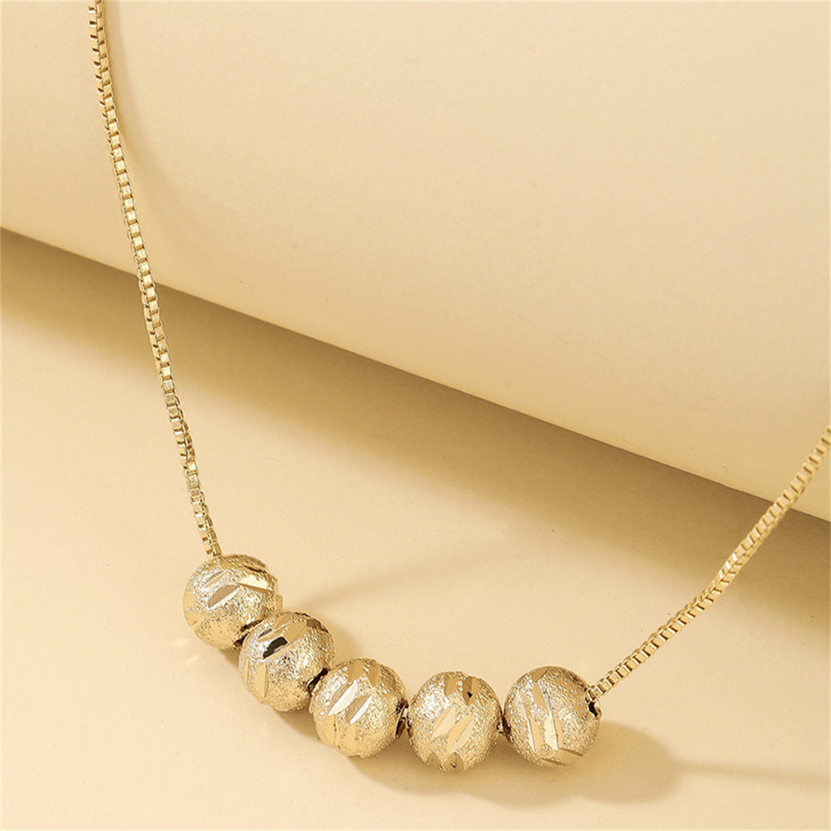 18K Gold-Plated Bead Necklace