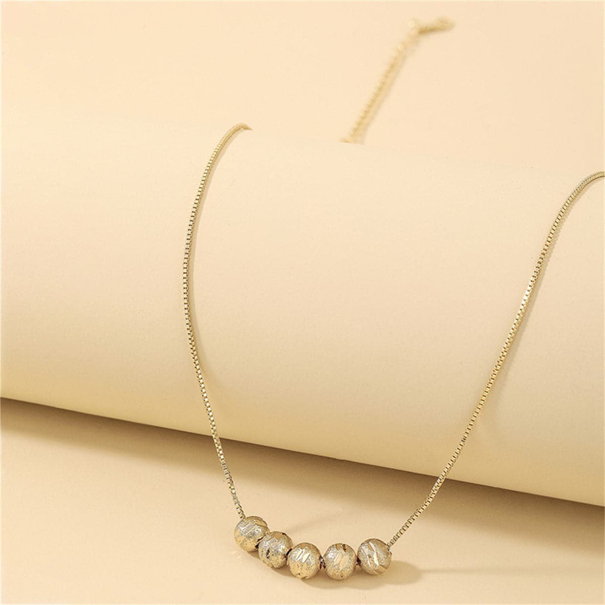 18K Gold-Plated Bead Necklace