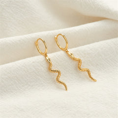 18K Gold-Plated Snake Huggie Earrings