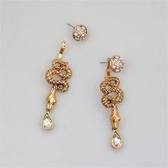 Cubic Zirconia & 18K Gold-Plated Snake Ear Jackets