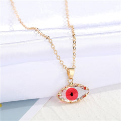 Red Crystal & 18K Gold-Plated Evil Eye Pendant Necklace