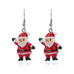 Red Acrylic & Silver-Plated Santa Drop Earrings