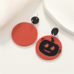 Red & Black Jack-O'-Lantern Drop Earrings