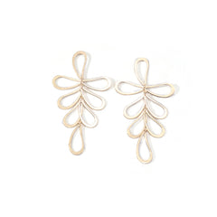 18K Gold-Plated Open Leaves Drop Earrings