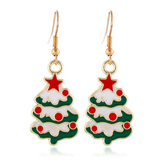 Multicolor Enamel & 18K Gold-Plated Christmas Tree Drop Earrings