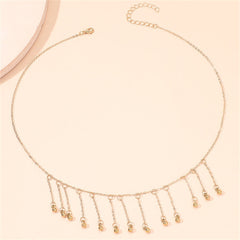 18K Gold-Plated Bead Tassel Statement Necklace