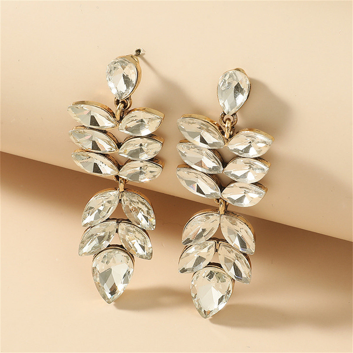 Crystal & 18K Gold-Plated Vine Drop Earrings