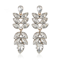 Crystal & 18K Gold-Plated Vine Drop Earrings