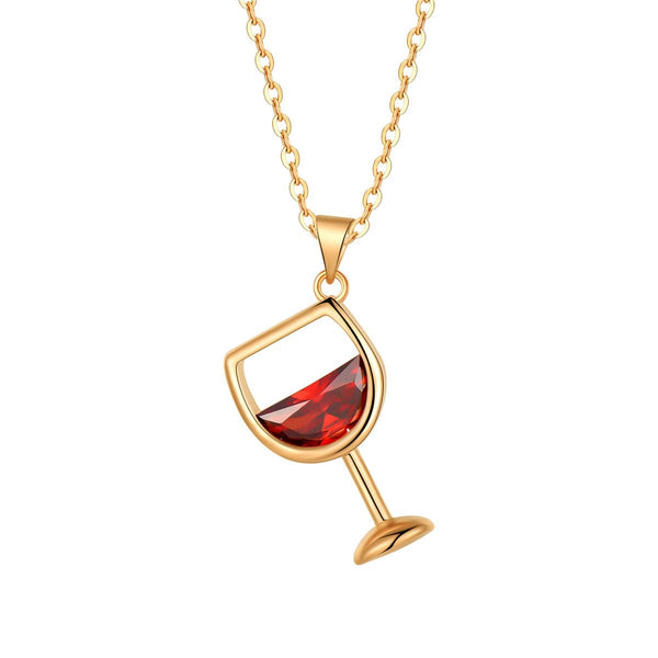 18K Gold Plated Red Charm Necklace