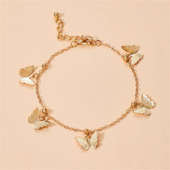 18K Gold-Plated Butterfly Station Anklet