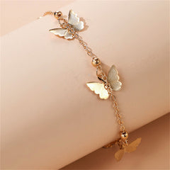 18K Gold-Plated Butterfly Station Anklet