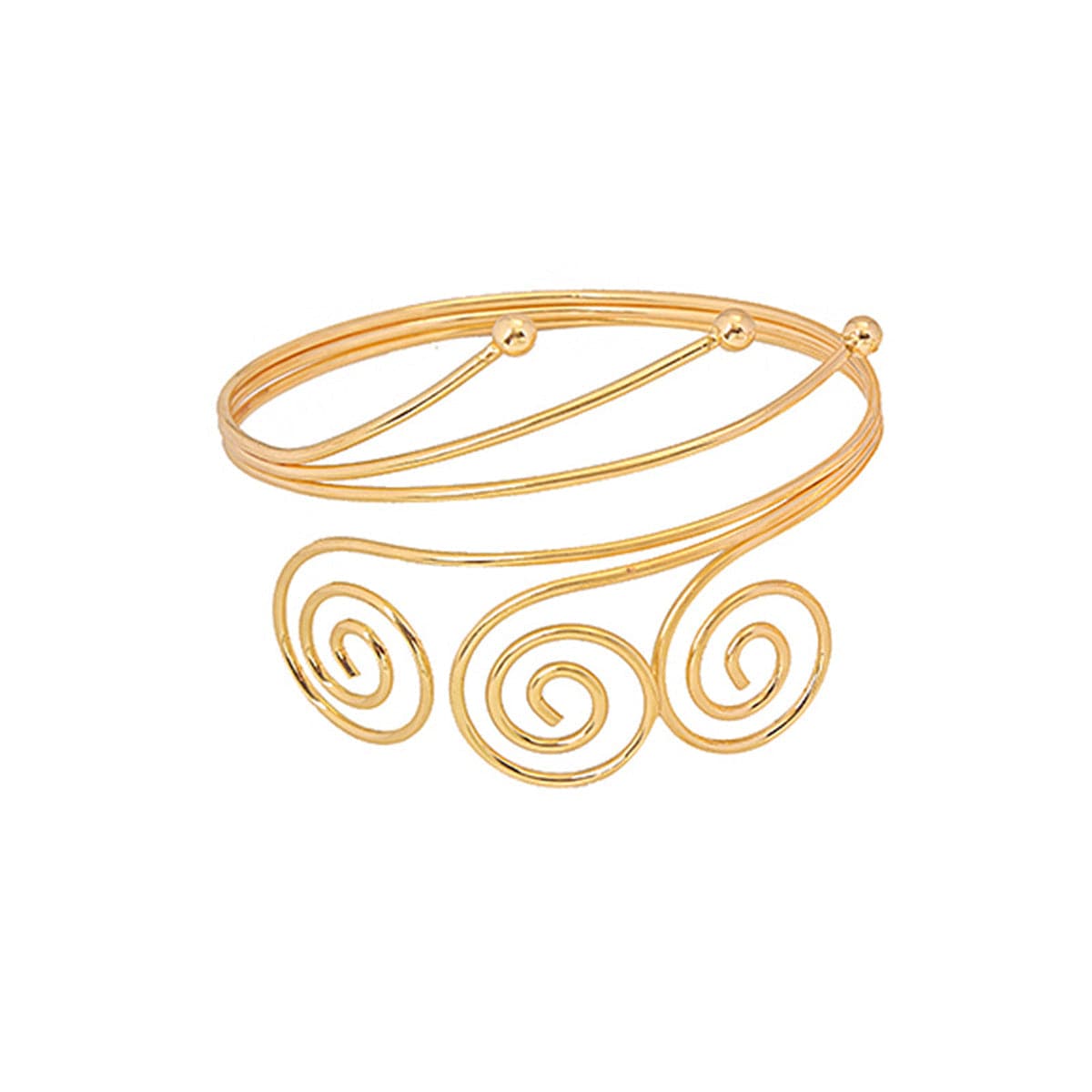 18K Gold-Plated Trip-Swirl Arm Cuff